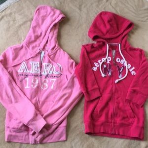 Lot of TWO pink Aeropostale hoodies - size XS